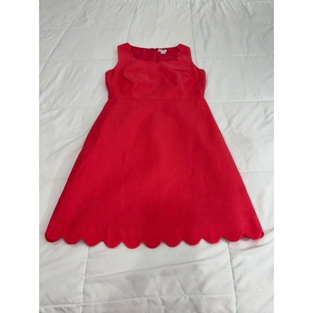 Ladies J. Crew Size 2 Scalloped Coral Dress